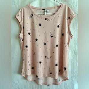 Elle Women’s Floral Black Pink Work Blouse Size: Large